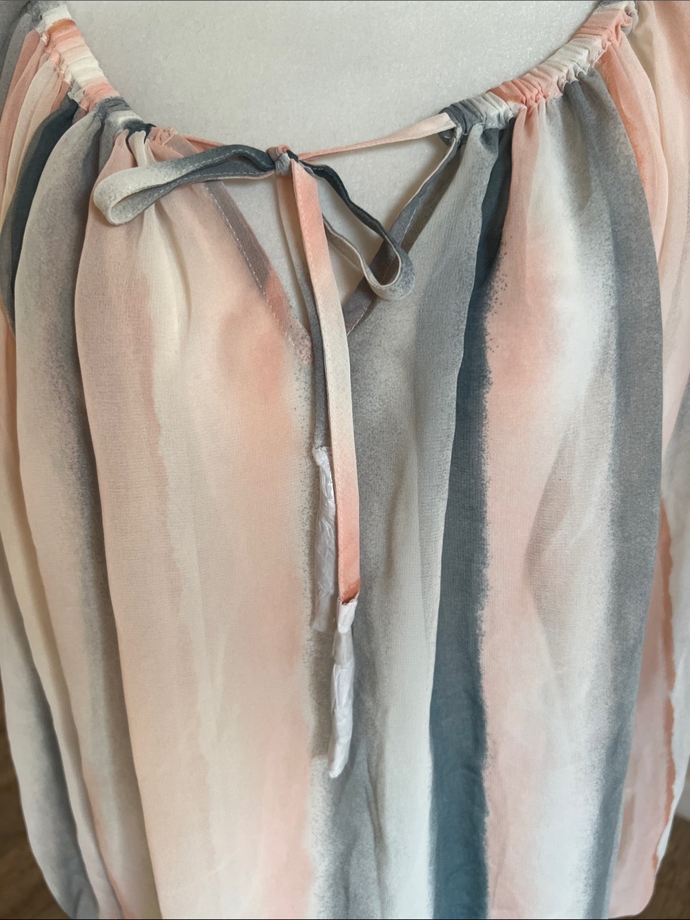 lovestitch Pastel Striped Sheer Blouse in Soft Blue and Pink - Picture 5 of 13